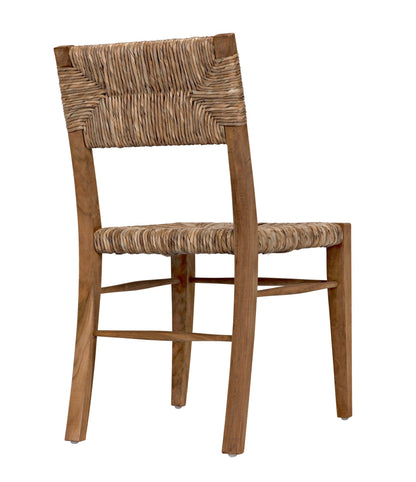 Faley Teak Wood Armless Chair With Woven-Club Chairs-Noir-Sideboards and Things