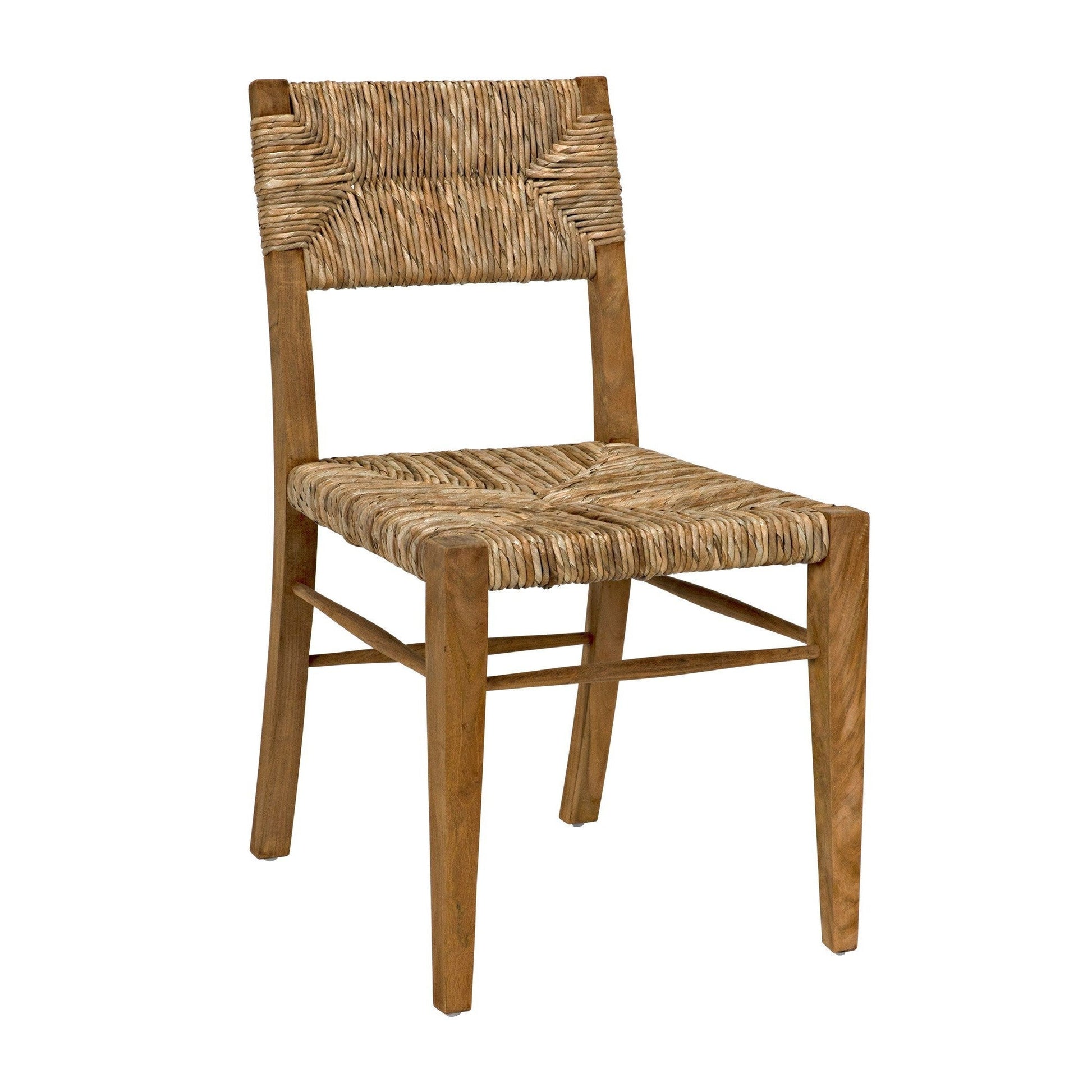 Faley Teak Wood Armless Chair With Woven-Club Chairs-Noir-Sideboards and Things