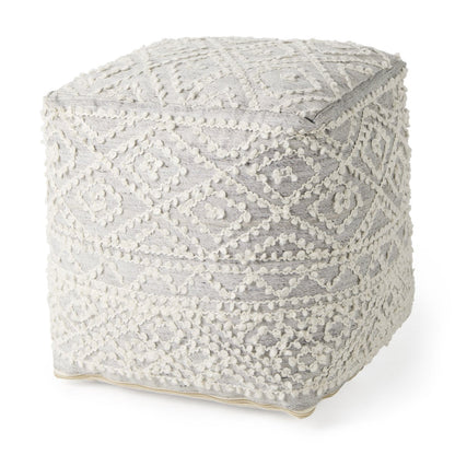 Mercana Farida Light Gray Wool Pouf