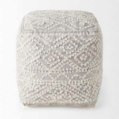 Mercana Farida Light Gray Wool Pouf