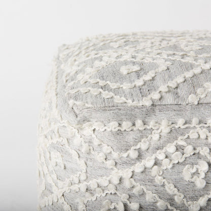 Mercana Farida Light Gray Wool Pouf