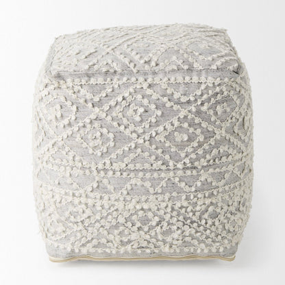 Mercana Farida Light Gray Wool Pouf