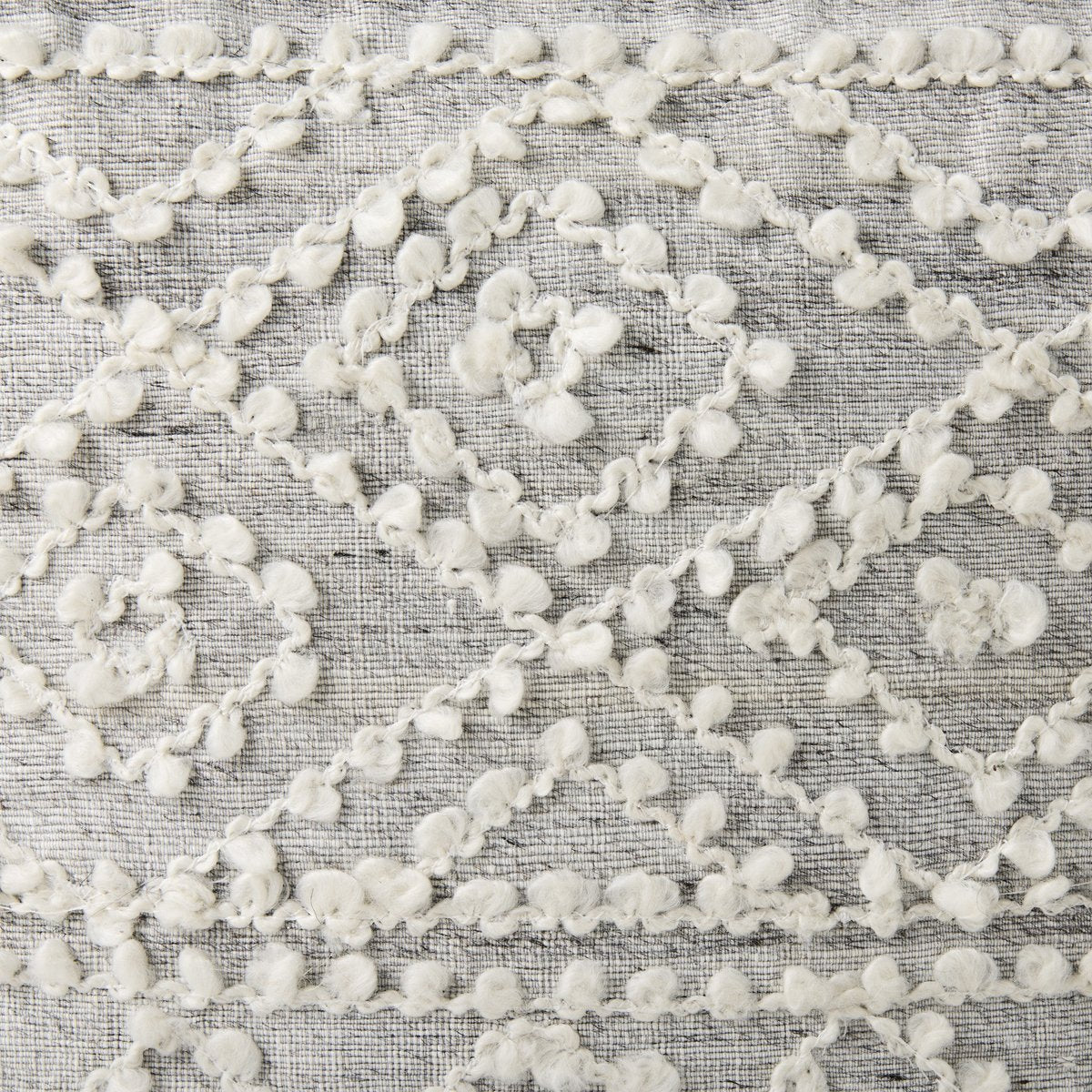 Mercana Farida Light Gray Wool Pouf