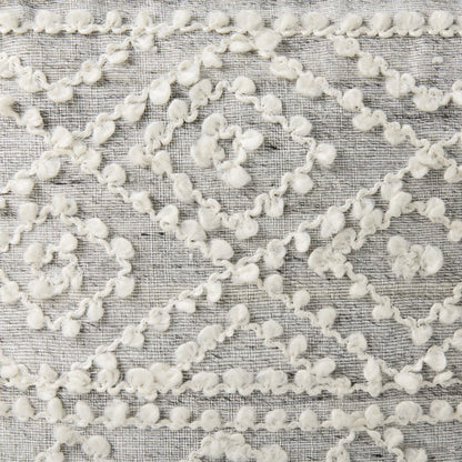 Mercana Farida Light Gray Wool Pouf
