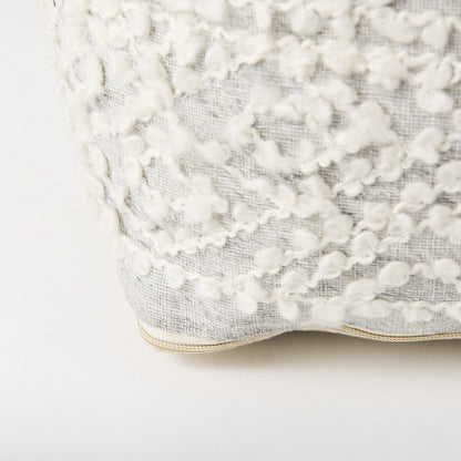 Mercana Farida Light Gray Wool Pouf