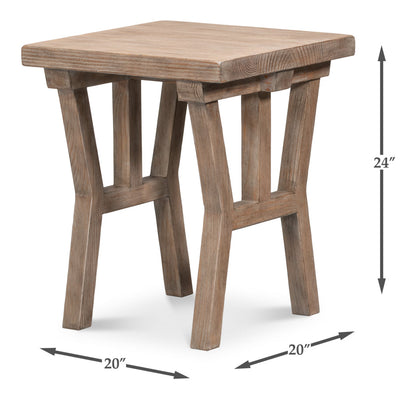 Sarreid Farmhouse Natural Wooden Side Table