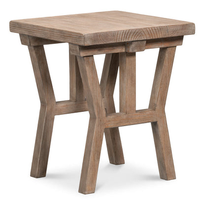 Sarreid Farmhouse Natural Wooden Side Table