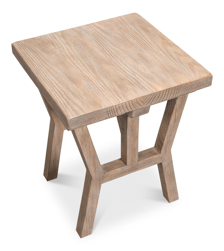 Sarreid Farmhouse Natural Wooden Side Table
