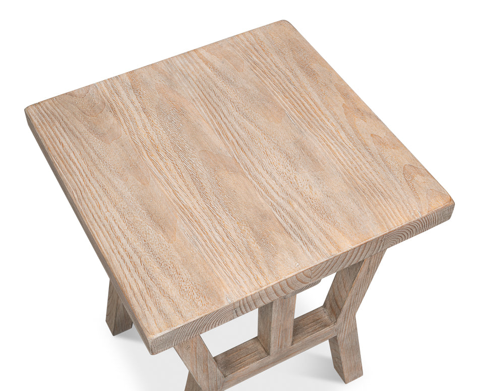 Sarreid Farmhouse Natural Wooden Side Table