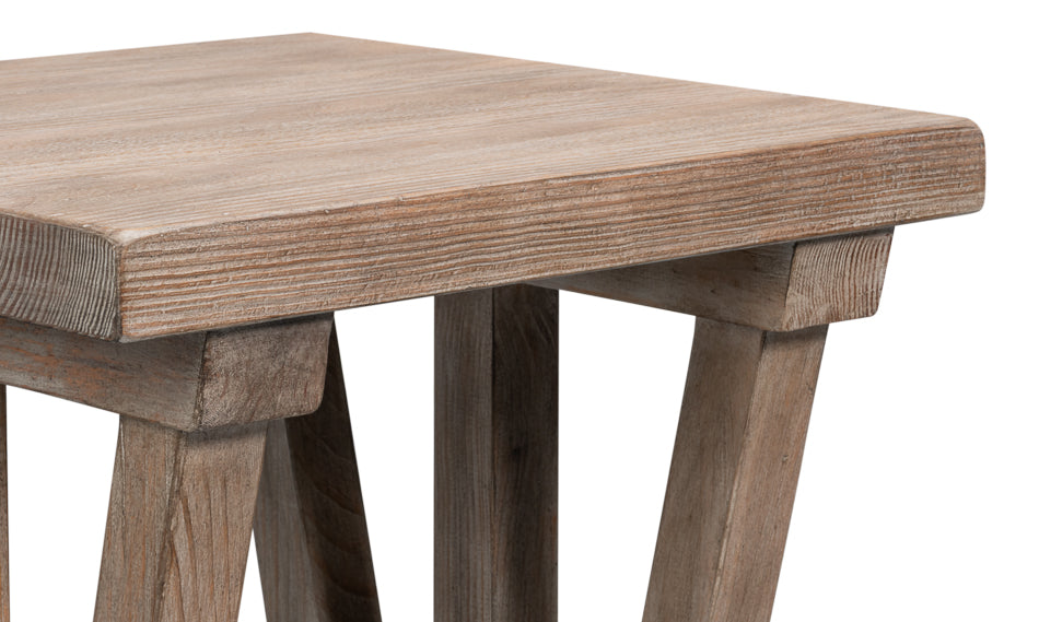 Sarreid Farmhouse Natural Wooden Side Table