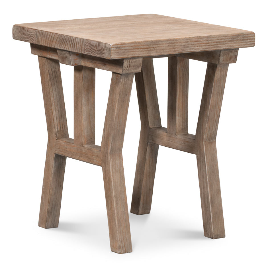 Sarreid Farmhouse Natural Wooden Side Table