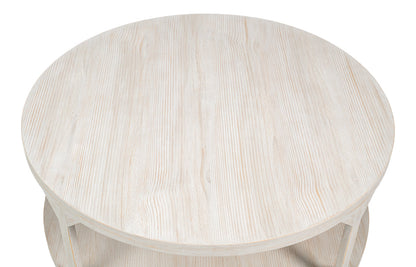Sarreid Farmhouse Wooden Round Coffee Table
