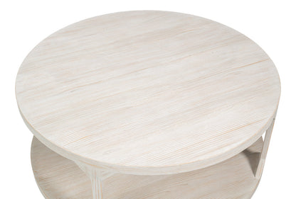 Sarreid Farmhouse Wooden Round Coffee Table