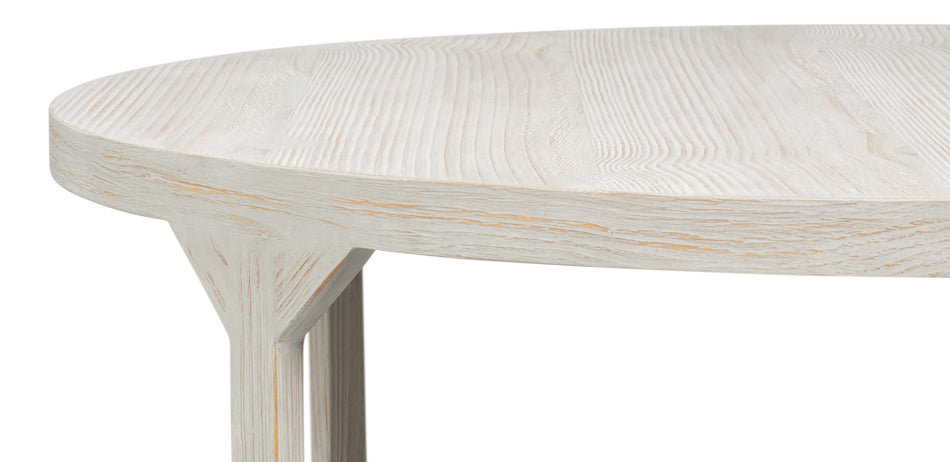 Sarreid Farmhouse Wooden Round Coffee Table