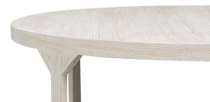 Sarreid Farmhouse Wooden Round Coffee Table