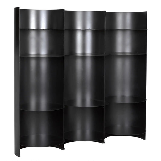 Fassbender Steel Bookcase (Set of 3)-Bookcases-Noir-Sideboards and Things