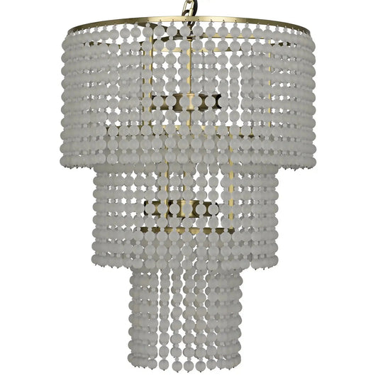 Fatima Metal and Glass Chandelier With Antique Brass-Chandeliers-Noir-Sideboards and Things