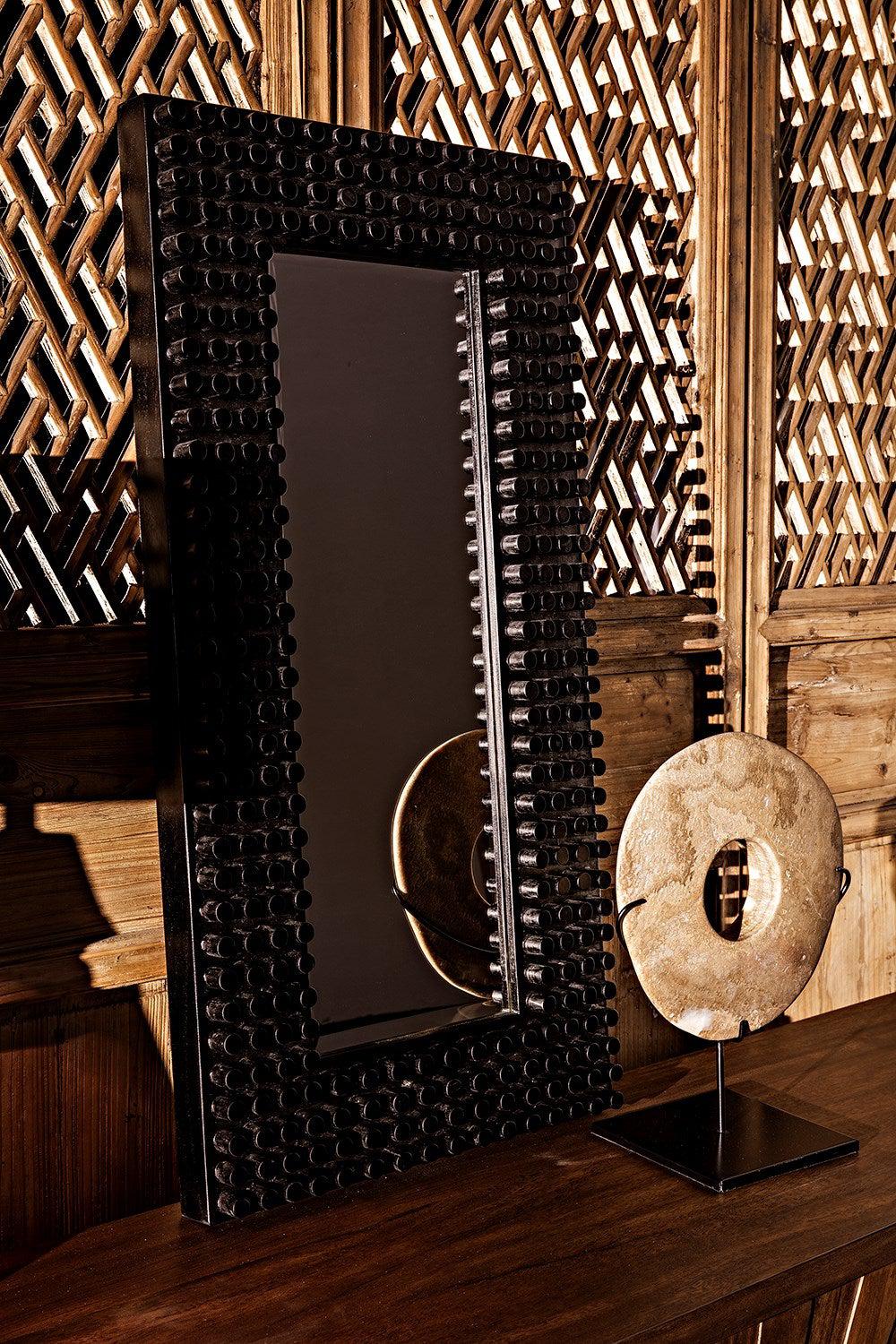 Faustus Mirror Black Wall Mirror-Wall Mirrors-Noir-Sideboards and Things