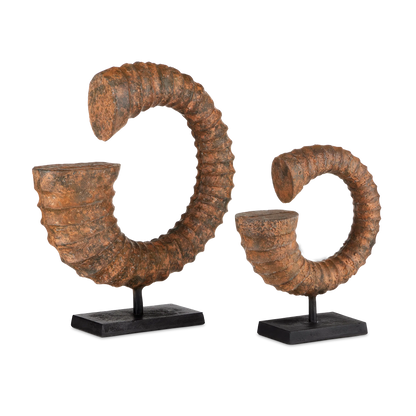 Faux Horn Set of 2-Statues & Sculptures-Currey & Co-Sideboards and Things