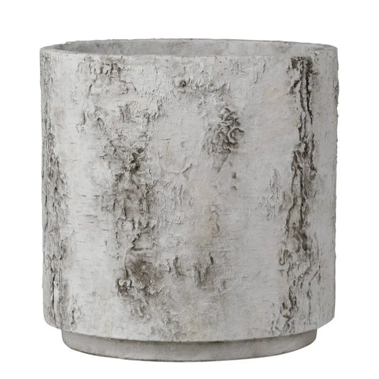 Faux Birch Nature-Inspired Fiber Cement Outdoor Planter