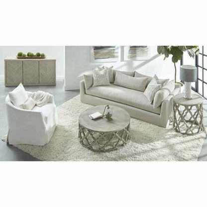 Faye Slipcover Swivel Club Chair Cream Crepe Club Chairs Sideboards and Things By Essentials For Living