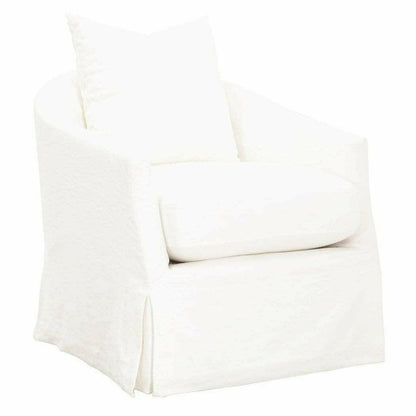 Faye Slipcover Swivel Club Chair Cream Crepe Club Chairs Sideboards and Things By Essentials For Living