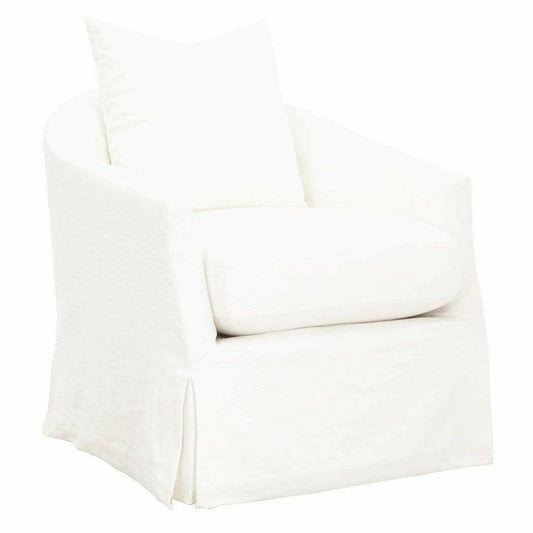 Faye Slipcover Swivel Club Chair Cream Crepe Club Chairs Sideboards and Things By Essentials For Living