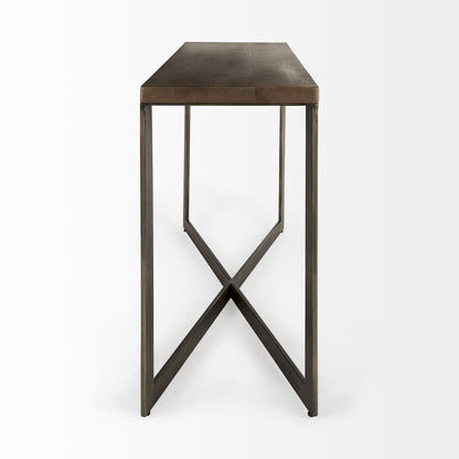 Mercana Faye Wood Top Rectangular Console Table