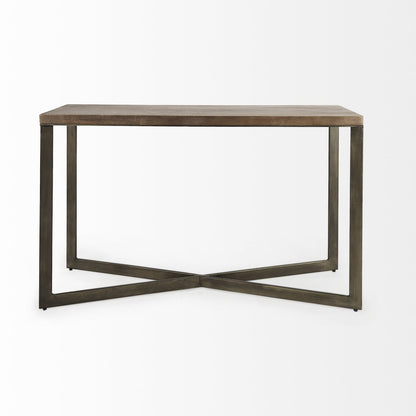 Mercana Faye Wood Top Rectangular Console Table