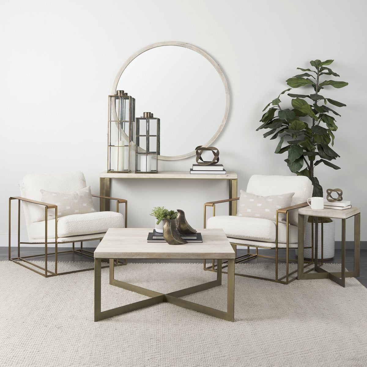 Mercana Faye Wood Top Rectangular Console Table