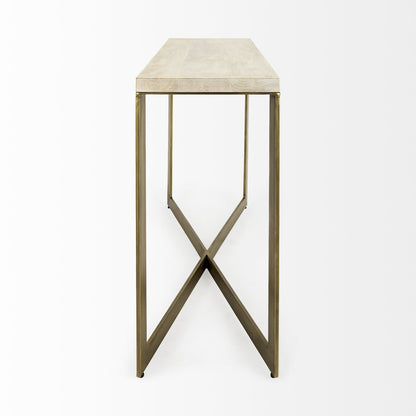 Mercana Faye Wood Top Rectangular Console Table