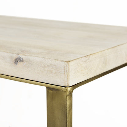 Mercana Faye Wood Top Rectangular Console Table