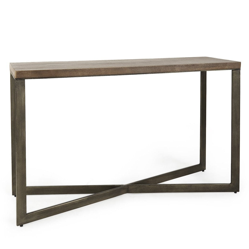 Mercana Faye Wood Top Rectangular Console Table