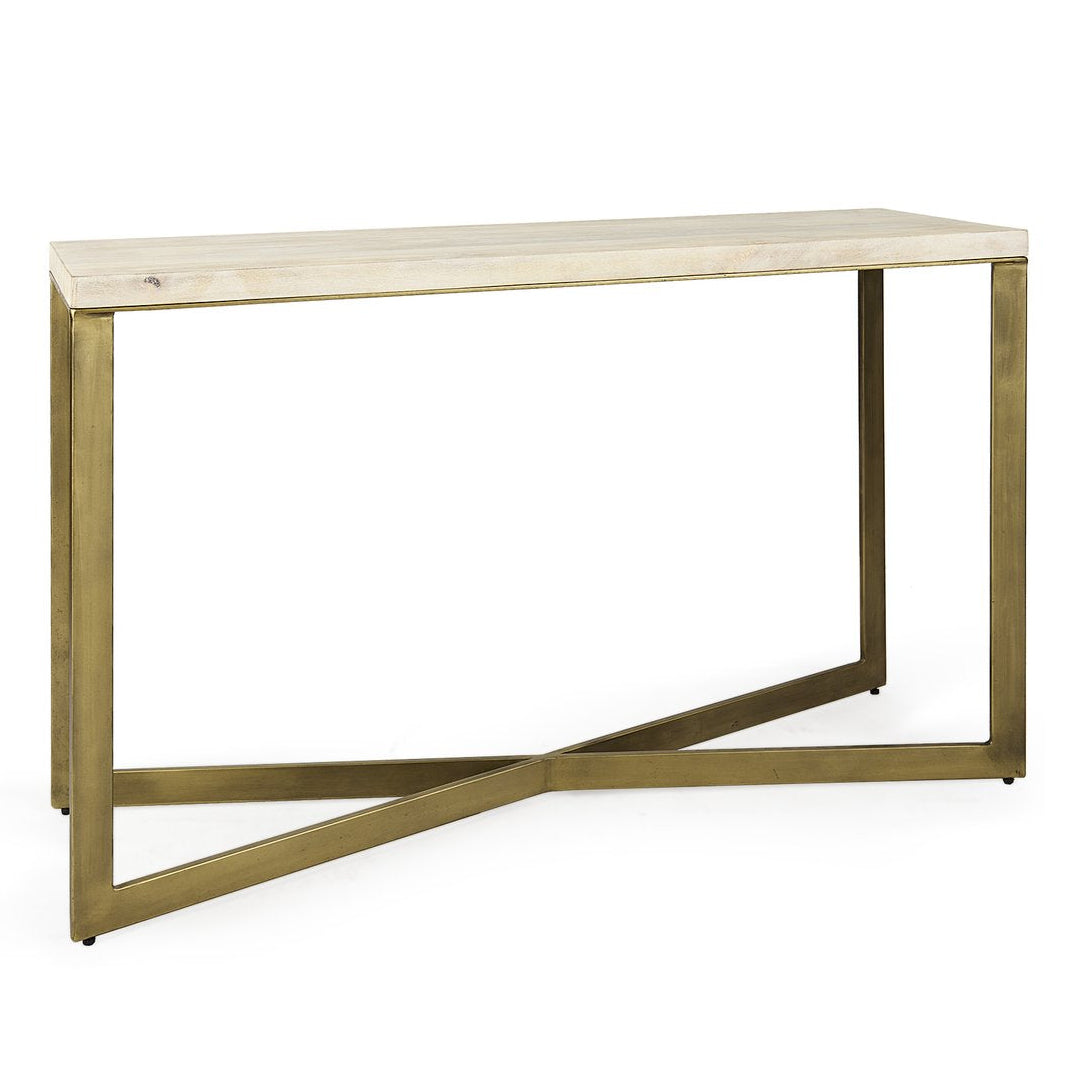 Mercana Faye Wood Top Rectangular Console Table