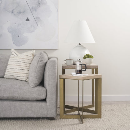 Mercana Faye Wood Top Square Accent Table 2PC