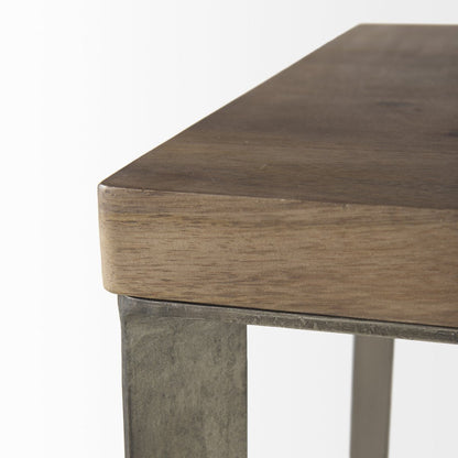 Mercana Faye Wood Top Square Accent Table 2PC
