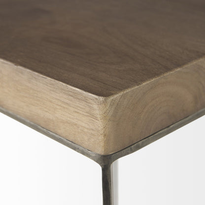 Mercana Faye Wood Top Square Accent Table 2PC