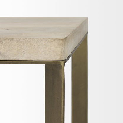 Mercana Faye Wood Top Square Accent Table 2PC