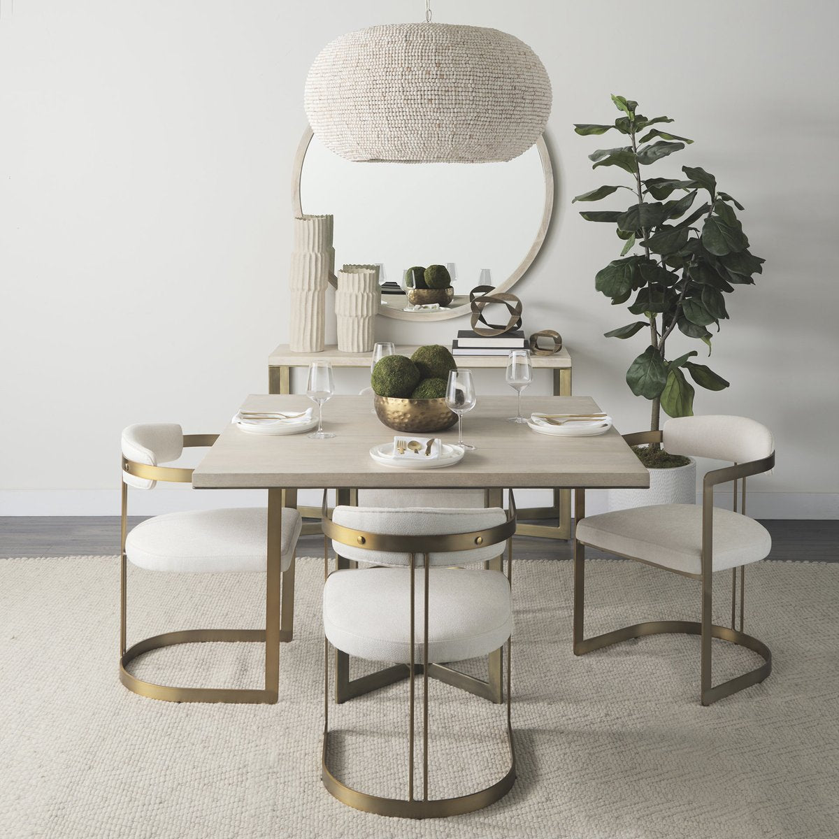 Mercana Faye Wood Top Square Dining Table