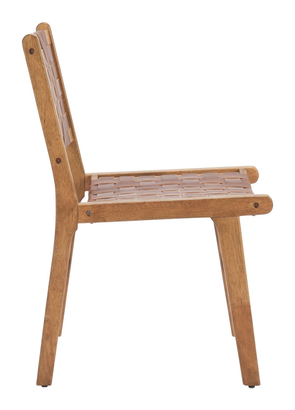 Zuo Modern Feder Brown Leather Dining Chair 2PC