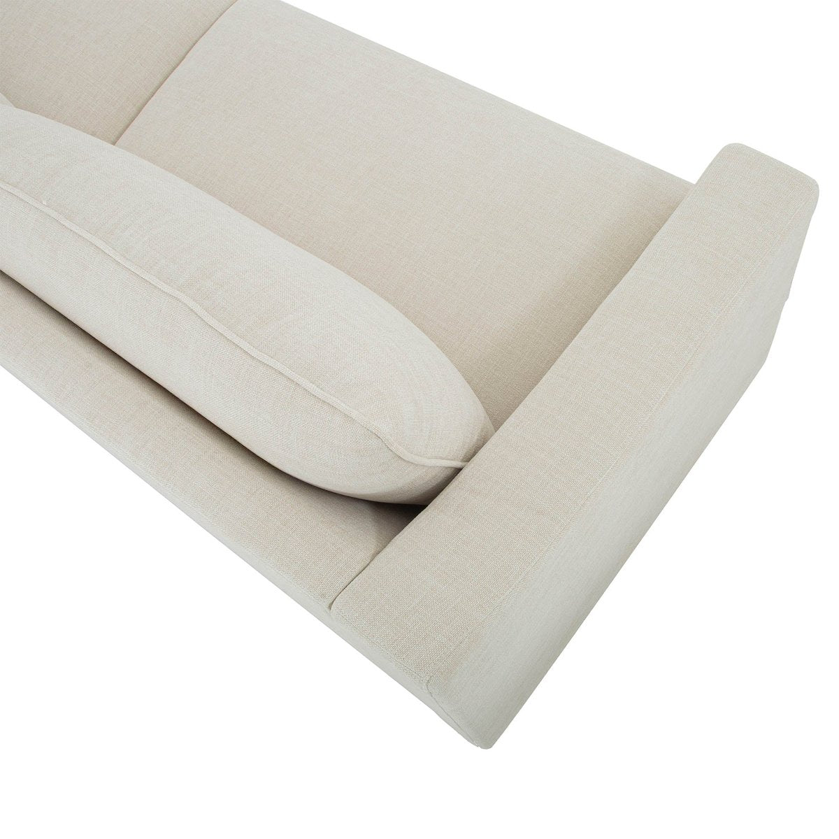 LH Home Felicity Scoop Arm Profile Fabric Sofa