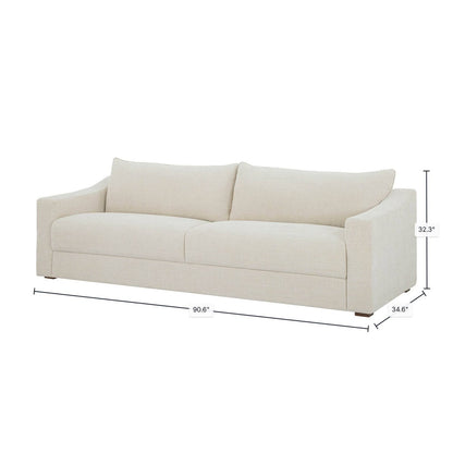 LH Home Felicity Scoop Arm Profile Fabric Sofa