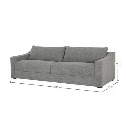 LH Home Felicity Scoop Arm Profile Fabric Sofa