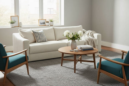 LH Home Felicity Scoop Arm Profile Fabric Sofa