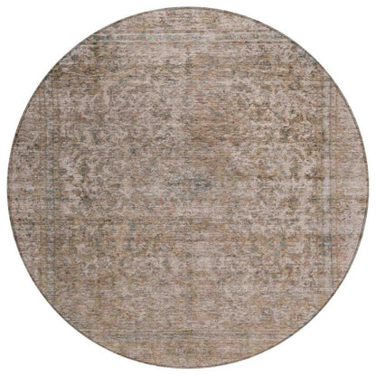 LOOMLAN Rugs Felissae Brown Washable Indoor-Outdoor Rug