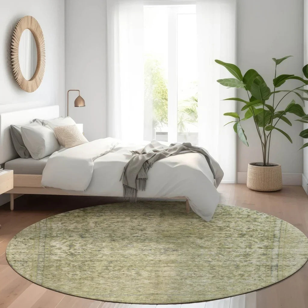 LOOMLAN Rugs Felissae Green Washable Indoor-Outdoor Rug