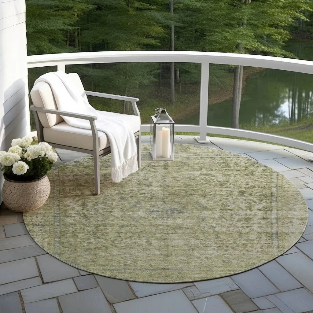 LOOMLAN Rugs Felissae Green Washable Indoor-Outdoor Rug