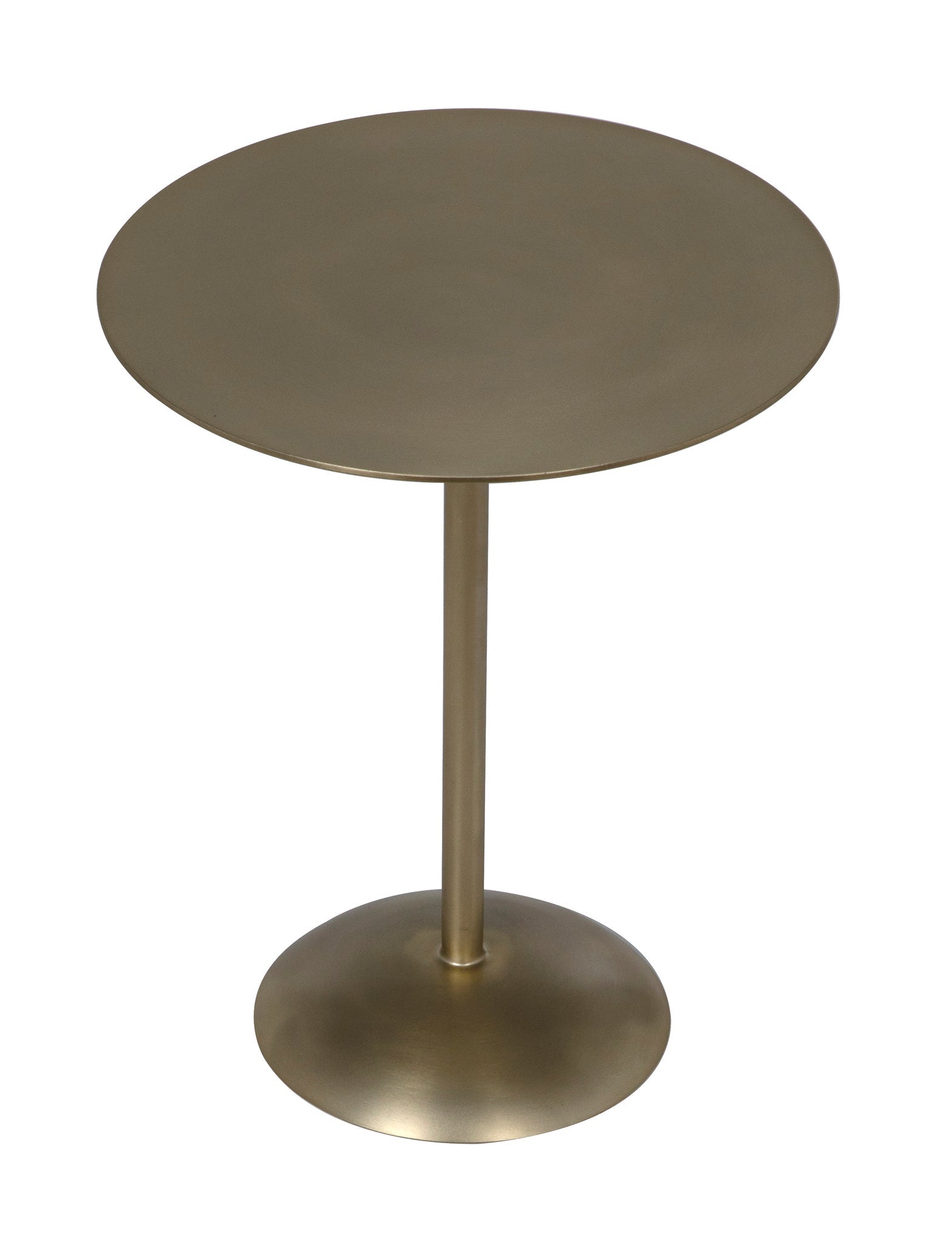 Felix Steel Round Side Table With Brass Finish-Side Tables-Noir-Sideboards and Things