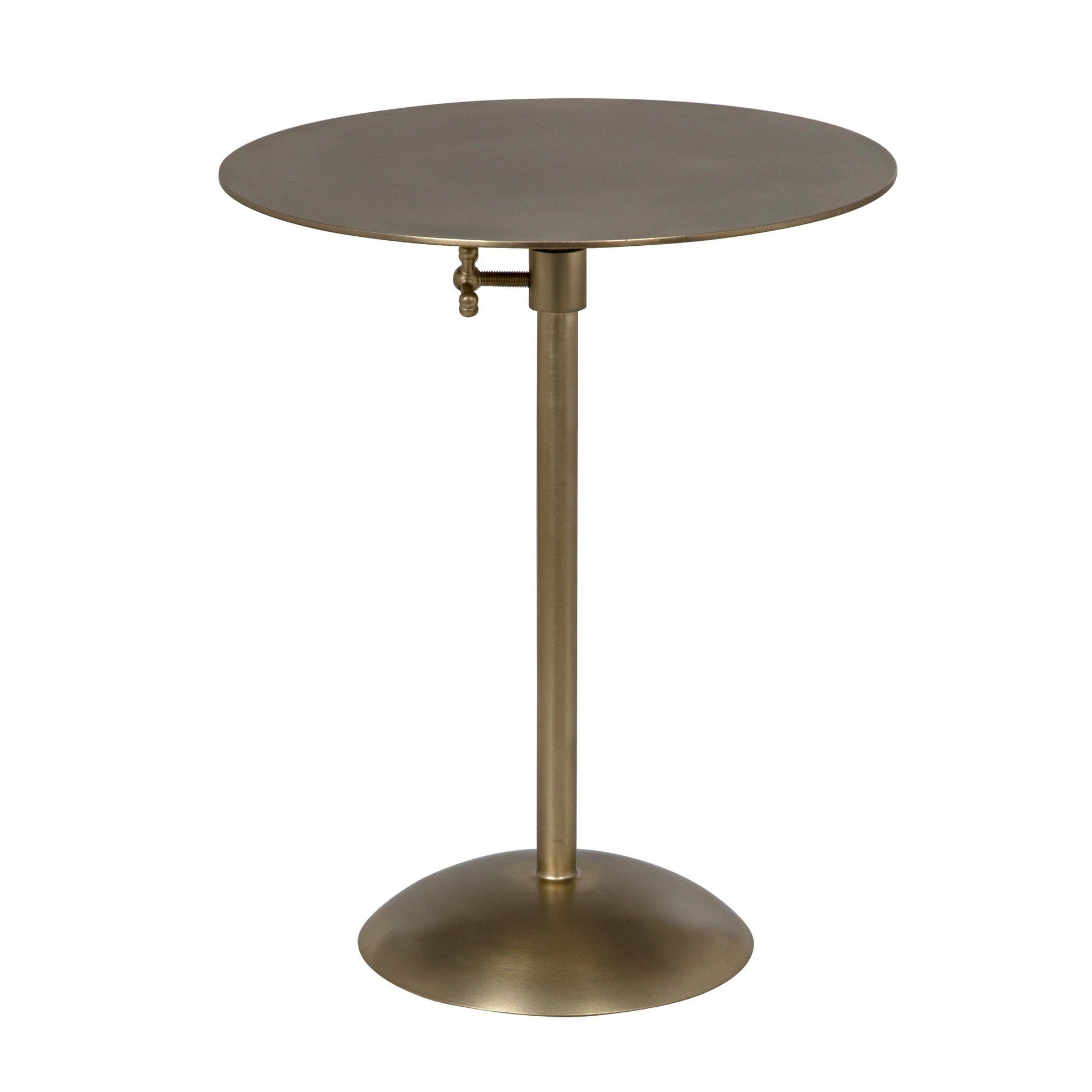 Felix Steel Round Side Table With Brass Finish-Side Tables-Noir-Sideboards and Things