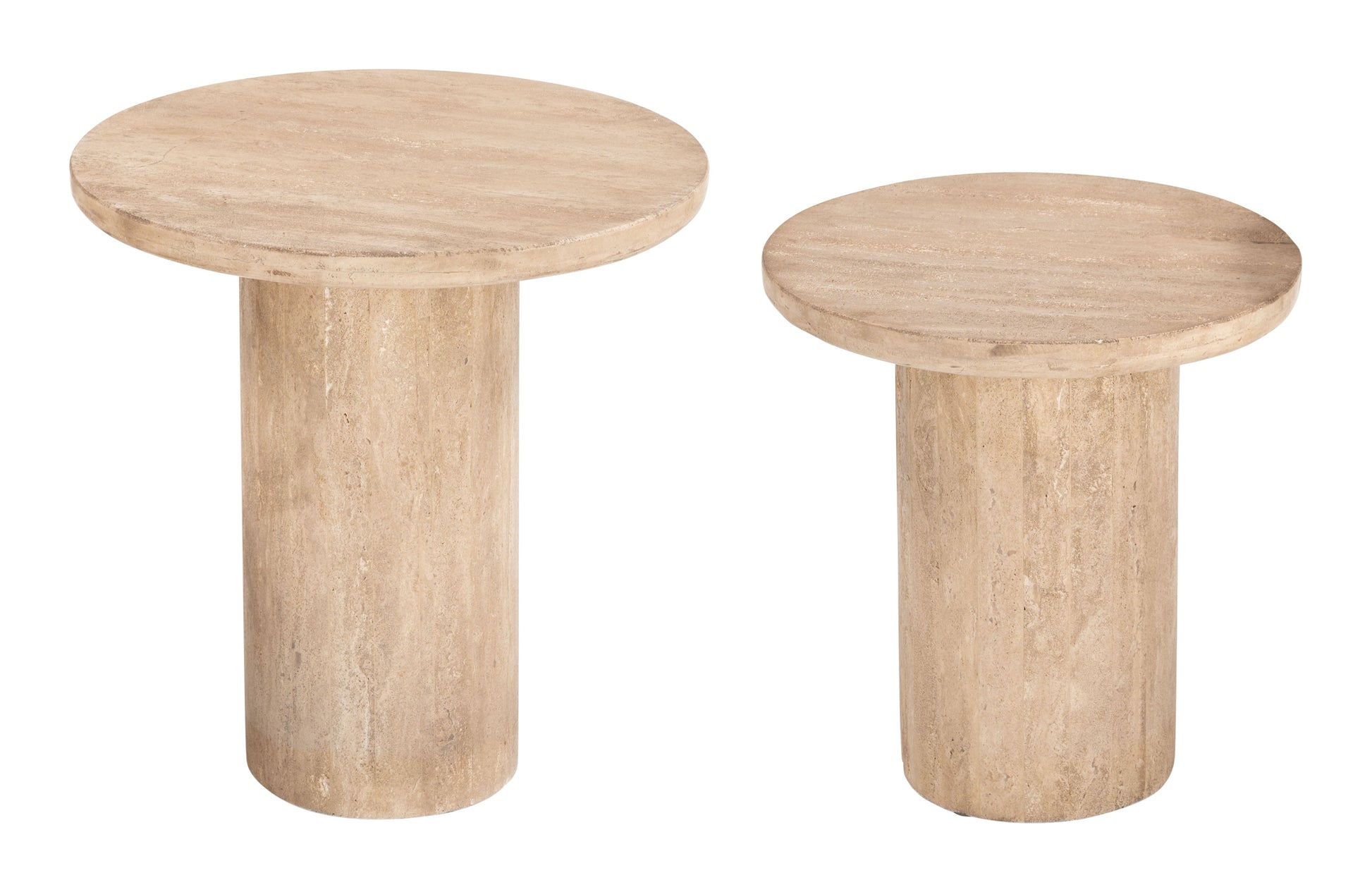 Fenith Accent Table Set (2-Piece) Natural-Side Tables-Zuo Modern-LOOMLAN